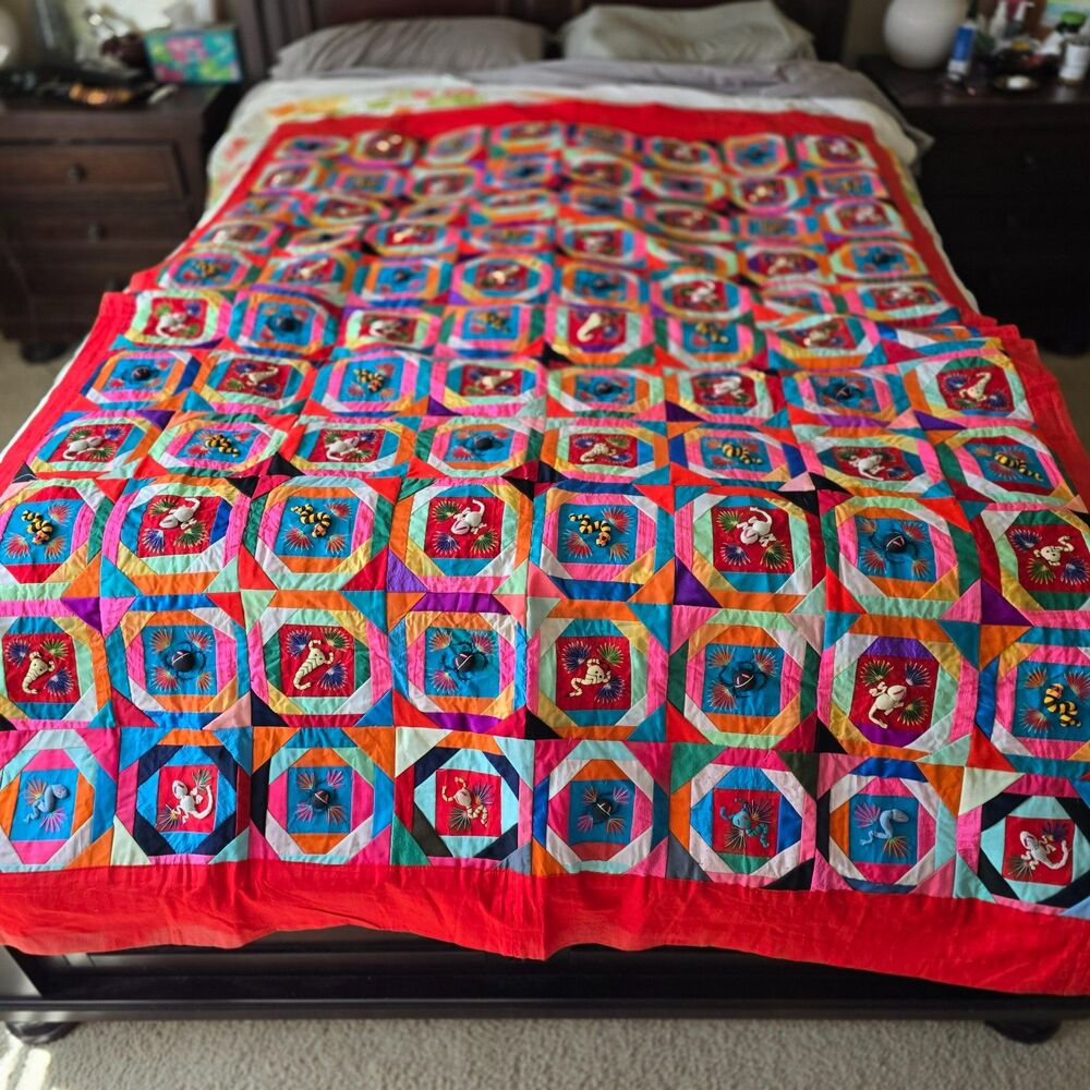 Vintage bai jia bei – a “one hundred families quilt” from Northern China.